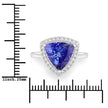 3.23 Carat Genuine Tanzanite and White Diamond 14K White Gold Ring - Rings - Custom Crafting Alliance, LLC