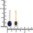 3.24 Carat Genuine Blue Sapphire and White Diamond 14K Yellow Gold Earrings - Earrings - Custom Crafting Alliance, LLC