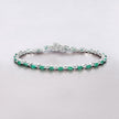 3.24 Carat Genuine Zambian Emerald .925 Sterling Silver Bracelet - Bracelets - Custom Crafting Alliance, LLC