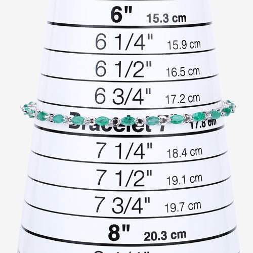 3.24 Carat Genuine Zambian Emerald .925 Sterling Silver Bracelet - Bracelets - Custom Crafting Alliance, LLC