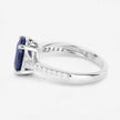 3.28 Carat Genuine Blue Sapphire and White Diamond 14K White Gold Ring - Rings - Custom Crafting Alliance, LLC