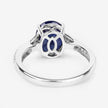 3.28 Carat Genuine Blue Sapphire and White Diamond 14K White Gold Ring - Rings - Custom Crafting Alliance, LLC