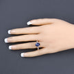 3.28 Carat Genuine Blue Sapphire and White Diamond 14K Yellow Gold Ring - Rings - Custom Crafting Alliance, LLC