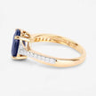 3.28 Carat Genuine Blue Sapphire and White Diamond 14K Yellow Gold Ring - Rings - Custom Crafting Alliance, LLC