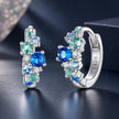 925 Sterling Silver White Gold Plated Transparent Glass CZ Synthetic Spinel 3ct Moissanite Earrings for Women