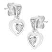 14K White Gold 1/6 Cttw Diamond Dangle Heart Stud Earrings (H-I, SI2-I1)