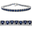 8.36 Carat Genuine Blue Sapphire .925 Sterling Silver Bracelet