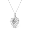 .925 Sterling Silver Pave-Set Diamond Accent Heart Shape 18