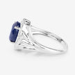 3.31 Carat Genuine Blue Sapphire and White Diamond 14K White Gold Ring - Rings - Custom Crafting Alliance, LLC