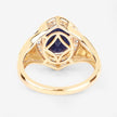 3.31 Carat Genuine Blue Sapphire and White Diamond 14K Yellow Gold Ring - Rings - Custom Crafting Alliance, LLC