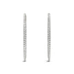14k White Gold Slim Two Sided Diamond Hoop Earrings (1 1/2 cttw)
