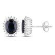 3.32 Carat Genuine Blue Sapphire and White Diamond 14K White Gold Earrings - Earrings - Custom Crafting Alliance, LLC