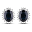 3.32 Carat Genuine Blue Sapphire and White Diamond 14K White Gold Earrings - Earrings - Custom Crafting Alliance, LLC
