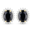 3.32 Carat Genuine Blue Sapphire and White Diamond 14K Yellow Gold Earrings - Earrings - Custom Crafting Alliance, LLC