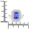 3.32 Carat Genuine Tanzanite and White Diamond 14K White Gold Ring - Rings - Custom Crafting Alliance, LLC