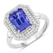 3.32 Carat Genuine Tanzanite and White Diamond 14K White Gold Ring - Rings - Custom Crafting Alliance, LLC