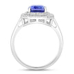 3.32 Carat Genuine Tanzanite and White Diamond 14K White Gold Ring - Rings - Custom Crafting Alliance, LLC