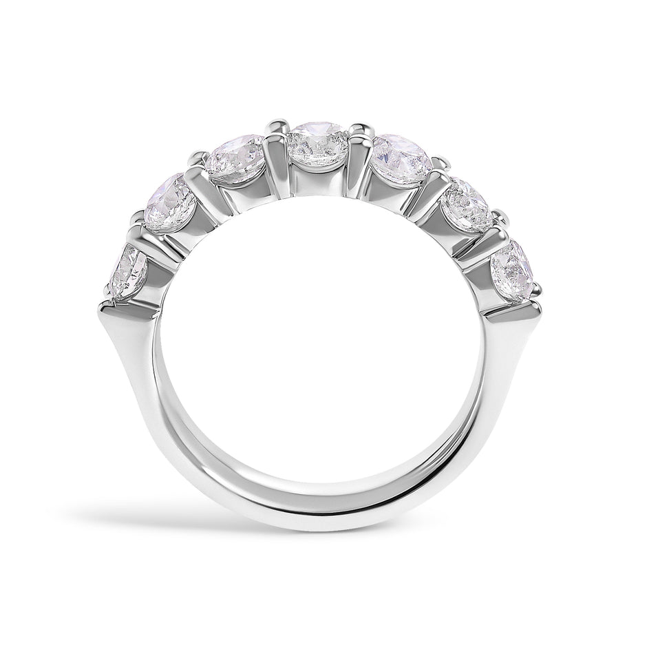 14K White Gold 2. 0 Cttw Diamond 7 Stone Band Ring
