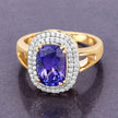 3.33 Carat Genuine Tanzanite and White Diamond 14K Yellow Gold Ring - Rings - Custom Crafting Alliance, LLC