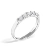 14K White Gold 1/2 Cttw Diamond 5 Stone Band Ring