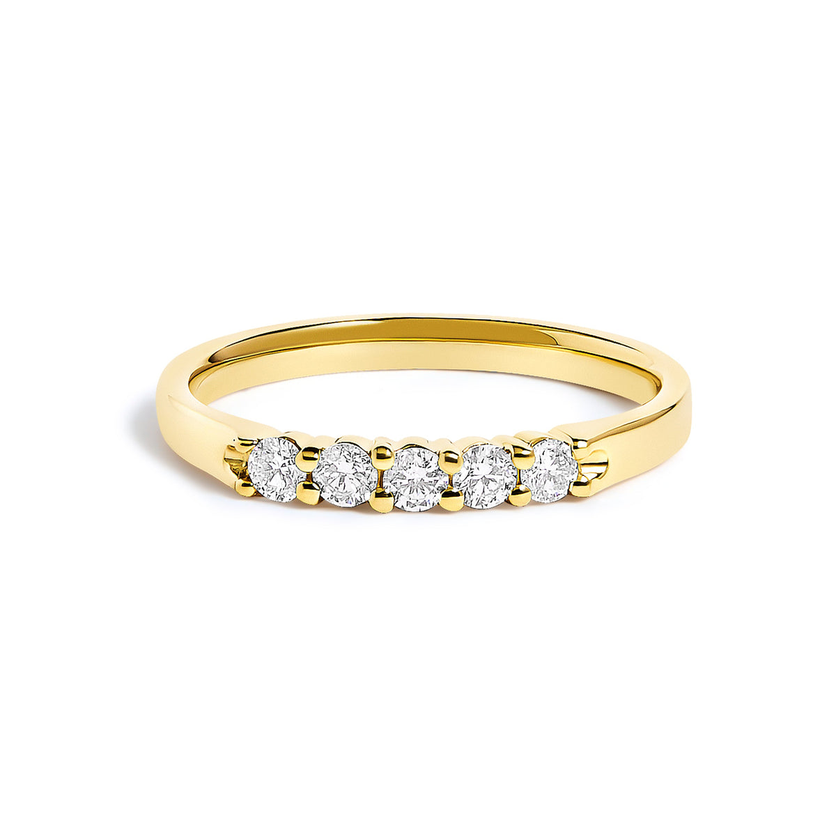14K White Gold 1/4 Cttw  Diamond 5 Stone Band Ring