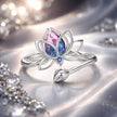 925 Sterling Silver Pavé Setting CZ & Synthetic Tourmaline Ring for Women
