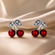 925 Sterling Silver Earrings with CZ & Enamel, 0.9x0.8cm, for Women