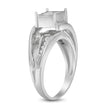 10K White Gold 1/3 Cttw Invisible Set Princess-cut Diamond Cluster Bypass Ring (H-I Color, SI1-SI2 Clarity) - Ring Size 7