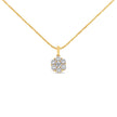 14K Yellow Gold 2.00 Cttw Brilliant Round-Cut Diamond 7 Stone Flower Cluster 18