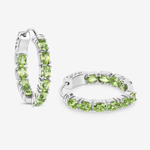 3.40 Carat Genuine Peridot .925 Sterling Silver Earrings - Earrings - Custom Crafting Alliance, LLC