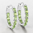 3.40 Carat Genuine Peridot .925 Sterling Silver Earrings - Earrings - Custom Crafting Alliance, LLC