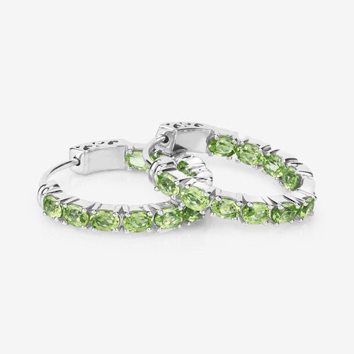 3.40 Carat Genuine Peridot .925 Sterling Silver Earrings - Earrings - Custom Crafting Alliance, LLC