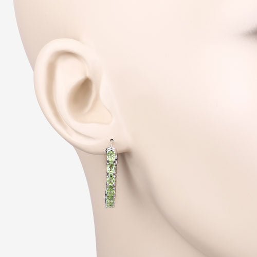 3.40 Carat Genuine Peridot .925 Sterling Silver Earrings - Earrings - Custom Crafting Alliance, LLC