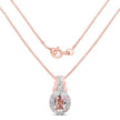 14K Rose Gold Plated 0.73 Carat Genuine Morganite & White Topaz .925 Sterling Silver Pendant
