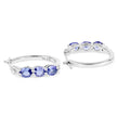 1.99 Carat Genuine Tanzanite and White Diamond .925 Sterling Silver Earrings