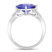 3.43 Carat Genuine Tanzanite and White Diamond 14K White Gold Ring - Rings - Custom Crafting Alliance, LLC