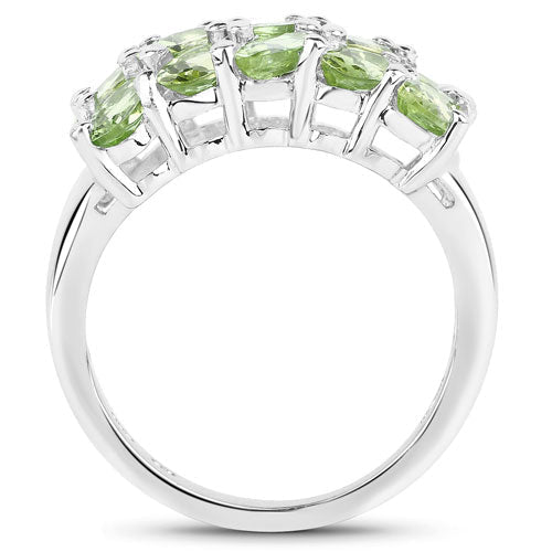 3.45 Carat Genuine Peridot .925 Sterling Silver Ring - Rings - Custom Crafting Alliance, LLC