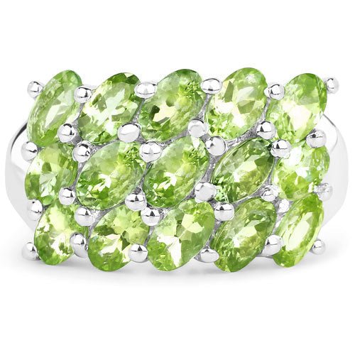 3.45 Carat Genuine Peridot .925 Sterling Silver Ring - Rings - Custom Crafting Alliance, LLC