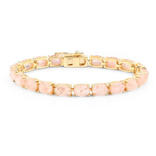 34.50 Carat Genuine Morganite .925 Sterling Silver Bracelet - Bracelets - Custom Crafting Alliance, LLC
