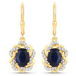 3.46 Carat Genuine Blue Sapphire and White Topaz .925 Sterling Silver Earrings - Earrings - Custom Crafting Alliance, LLC