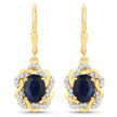 3.46 Carat Genuine Blue Sapphire and White Topaz .925 Sterling Silver Earrings - Earrings - Custom Crafting Alliance, LLC