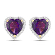 3.48 Carat Genuine Amethyst and White Topaz .925 Sterling Silver Earrings - Earrings - Custom Crafting Alliance, LLC