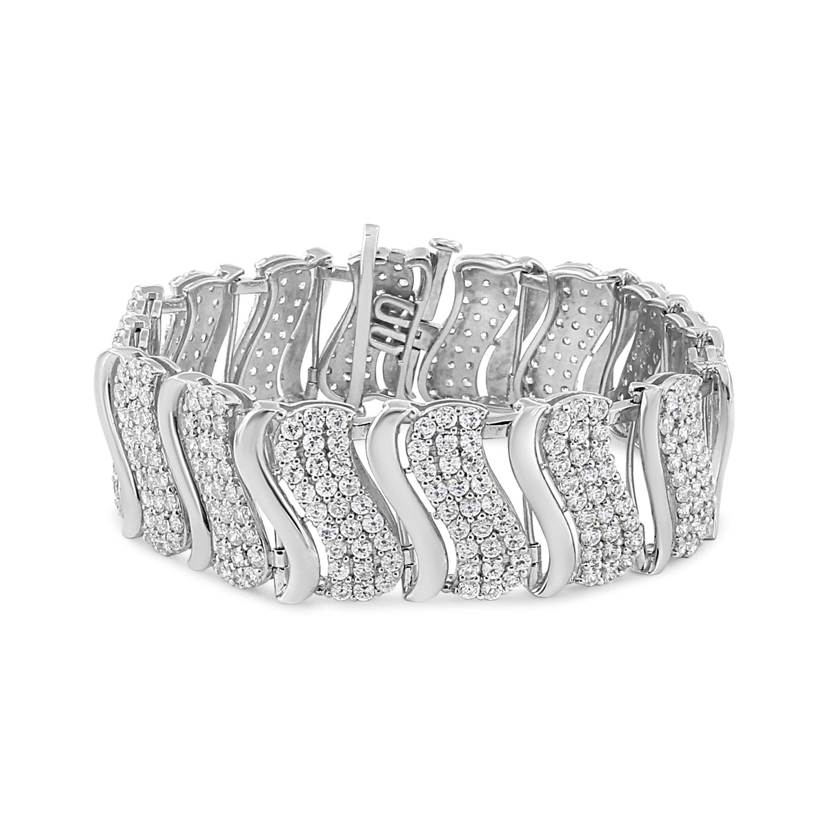 14K Yellow Gold 15.0 Cttw Diamond Chevron Wave 7.25
