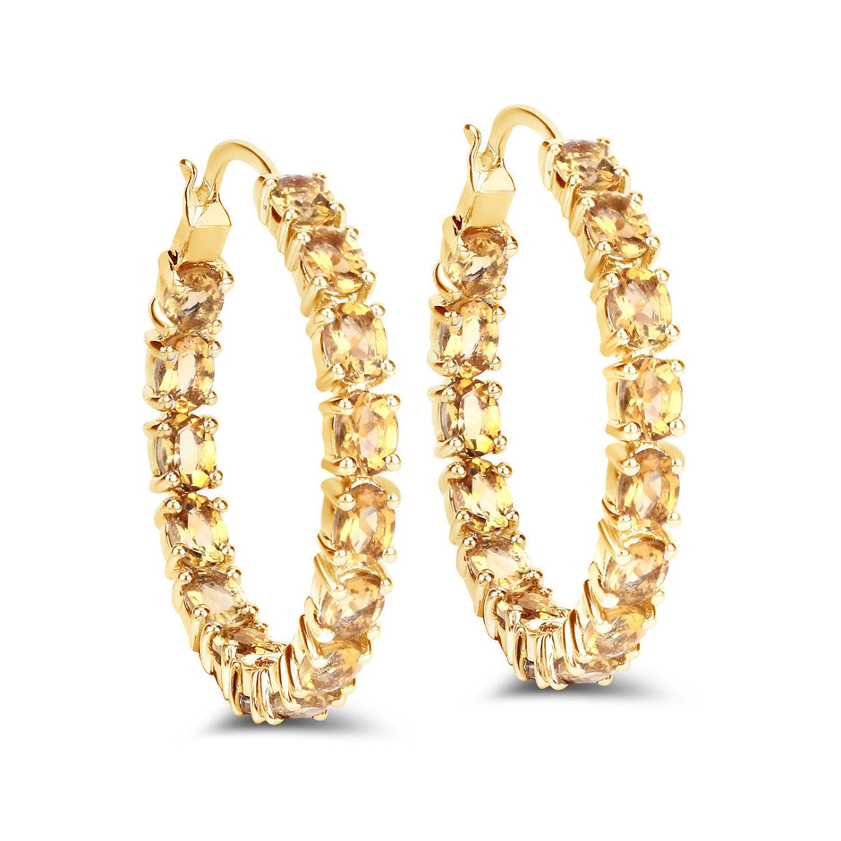 4.80 Carat Genuine Citrine .925 Sterling Silver Earrings