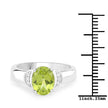 1.76 Carat Genuine Peridot and White Zircon .925 Sterling Silver Ring