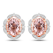 3.52 Carat Genuine Morganite and White Diamond 14K Rose Gold Earrings - Earrings - Custom Crafting Alliance, LLC