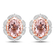 3.52 Carat Genuine Morganite and White Diamond 14K Rose Gold Earrings - Earrings - Custom Crafting Alliance, LLC