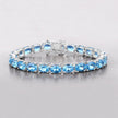 35.20 Carat Genuine Swiss Blue Topaz .925 Sterling Silver Bracelet - Bracelets - Custom Crafting Alliance, LLC