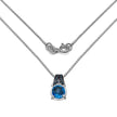 4.94 Carat Genuine Swiss Blue Topaz, Blue Diamond & White Diamond .925 Sterling Silver Pendant