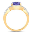 3.56 Carat Genuine Tanzanite and White Diamond 14K Yellow Gold Ring - Rings - Custom Crafting Alliance, LLC